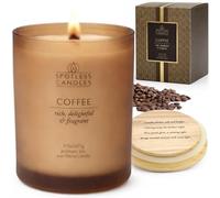 Coffee Candle - 9.7oz 55 Hrs Burn Time - Frosted Jar Candles with Wooden Wick in Gift Box with Gold Foil Strip for Elegence - Coffee Scented Candle