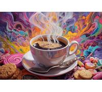 Coffee Candy 500 Piece Jigsaw Puzzles for Adults, Fun jigsaw puzzles 500 pieces, Challenging Puzzle Perfect for Game Nights, Finished Puzzle Size is 52x38cm