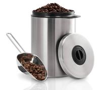 Coffee Canister Stainless Steel 1kg + Scoop Storage Container Aroma Lid Coffee