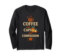 Coffee Caps and Compassion Pharmacy Technician Nurse Long Sleeve T-Shirt