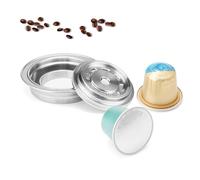 Coffee Capsule Adapter Stainless Steel with Stickers Spoon Brush Coffee Pod Converter for Delonghi ENV135 for Vertuoline GCA1 for Vertuo Next POP (150ml)