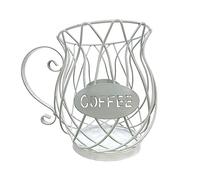 Coffee capsule basket, coffee pod holder, coffee pod holder basket, coffee capsule storage basket, for storing coffee capsules and fruits for counter and coffee bar (white)