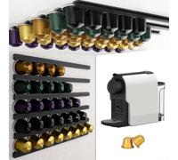 Coffee Capsule Holder Wall Mount: Space Saving Pod Organizer for Kitchen Cabinet - Compatible All Brands Black 28cm(Black)