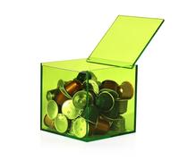 Coffee Capsule Storage Box Coffee Pod Holder Organizers Accessories Anti Dust Durable Clear Acrylic Box for House and Office Use, Green, 5x5 In