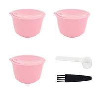 Coffee Capsules Reusable Refillable Coffee Filter Cup Kit Accessory for Dolce Gusto (3 Cups + 1 Spoon + 1 Brush)