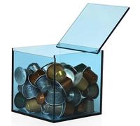 Coffee Capsules Storage Basket,Counter Coffee Caps Acrylic Capsule Holder Coffee Storage Box for K Cup Nespresso Vertuoline, Tea Bag Candy Storage Container(Light Blue,13cm)