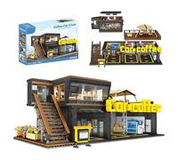 Coffee Car Club Building Blocks Set - 2469PCS City Garage Cafe Shop Bricks Kit, Street View Collector's Architecture Model, Home Office Decor, Creative Gift for Adult, Teen