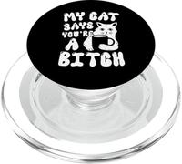 Coffee Cat Attitude My Cat Says You're A Bitch Funny Cat PopSockets PopGrip for MagSafe