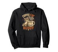 Coffee Cat Burnout Buddy Daily Ritual Cat Owner Society Pullover Hoodie
