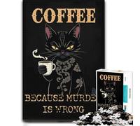 Coffee Cat Gone Wrong Vivid Jigsaw Puzzle for Adults, 1000 PCS