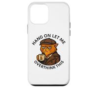 Coffee Cat, Hang On Let Me Overthink This, funny meme Cats Case for iPhone 12 mini