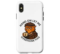 Coffee Cat, Hang On Let Me Overthink This, funny meme Cats Case for iPhone X/XS