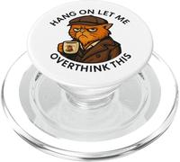 Coffee Cat, Hang On Let Me Overthink This, funny meme Cats PopSockets PopGrip for MagSafe