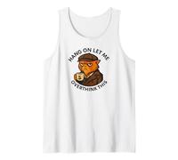 Coffee Cat, Hang On Let Me Overthink This, Funny Meme Cats Tank Top