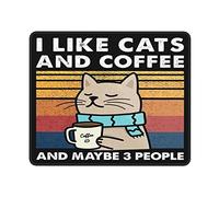 Coffee Cat Mouse Pad, Cute Funny Mousepad for Desk with Non-Slip Rubber Base, Cool Computer Laptop Mouse Pads for Wireless Mouse Home Office Decor Desk Accessories,11.8"x9.8", Coffee Cats