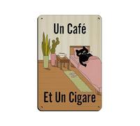 Coffee Cat Print,Coffee Posters Retro Poster Metal Tin Sign Chic Art Retro Iron Painting Bar People Cave Cafe Family Garage Poster Wall Decoration 8x12inch(20x30cm)