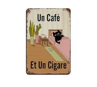 Coffee Cat Print,Coffee Posters Retro Poster Metal Tin Sign Chic Art Retro Iron Painting Bar People Cave Cafe Family Garage Poster Wall Decoration 8x12inch(20x30cm)