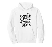Coffee Cats and Yoga Mats Zen Vibes for Cat Lovers Pullover Hoodie