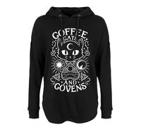 Coffee, Cats & Covens Ladies Black Oversized Hoodie