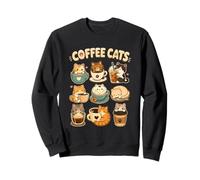 Coffee Cats Cute Cat Coffee Lover Kawaii Cafe Sweatshirt