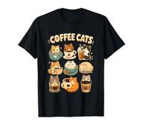 Coffee Cats Cute Cat Coffee Lover Kawaii Cafe T-Shirt