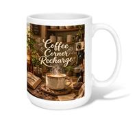 Coffee Ceramic Coffee Mug, Rustic Cozy Beans Steam Fall Brown Novelty Tea Mug with Handle Ideal for Friends Family Coworkers Teachers Couples Employees 15 Oz