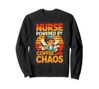Coffee Chaos Nurse Powered By Coffee And Chaos Sweatshirt