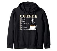 Coffee Christ Offers Forgiveness For Everyone Everywhere Zip Hoodie