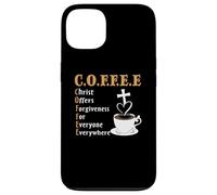 Coffee Christ Offers Forgiveness Quote Cafeine Baristas Case for iPhone 13
