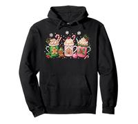 Coffee Christmas Gingerbread Pink Women Latte Cozy Winter Pullover Hoodie