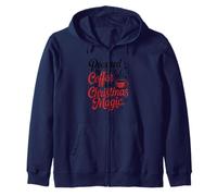 Coffee Christmas Magic Holiday Festive Winter Xmas Zip Hoodie