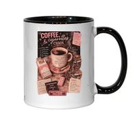 Coffee Cigarettes and Chaos Vibes Ceramic Tea Coffee Mug Black