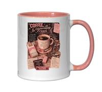 Coffee Cigarettes and Chaos Vibes Ceramic Tea Coffee Mug Pink