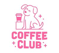 Coffee Club Dog Lovers Kawaii Hipster Korean Japanese Aesthetic Pet Friendly Lettering Decals 41x51.1cm Self Adhesive Pink