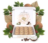 Coffee Coconut Mix Wax Melts; 16 x 6g Hearts, Up to 96 Hours, Coffee Bean, Coconut & Caramel Scent, White Gift Box, Pet Friendly, Cruelty Free by Spotless Leopard