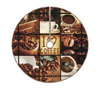 Coffee Collage Print Christmas Tree Skirt Festive Decoration For The Perfect Holiday Ambience