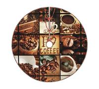Coffee Collage Print Christmas Tree Skirt Festive Decoration For The Perfect Holiday Ambience