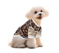 Coffee Collage Printed Everyday Soft Cotton Dog Short Sleeve T-Shirt For Chihuahuas & Teacup Puppies & Small Dogs Breeds Stretchy Cat Outfit
