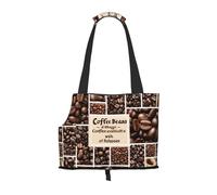Coffee Collage Printed Foldable Pet Bag - Portable Puppy Cat Travel Handbag Tote,Pet Carrier Backpacks.