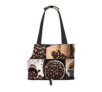 Coffee Collage Printed Foldable Pet Bag - Portable Puppy Cat Travel Handbag Tote,Pet Carrier Backpacks.