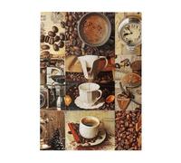 coffee collage Printed Wooden Puzzle 500 Piece, Cute Puzzle Game in Plastic Box for Family Entertainment and Brain Training Gifts