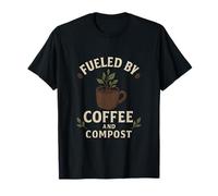 Coffee & Compost Vintage Garden Plant Parent Stamp T-Shirt
