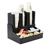 Coffee Condiment Organizer Holder Coffee Shops Disposable Paper Cup Dispenser for Cups Lids Sugars Creamers Stirrers Napkins Organizer,A