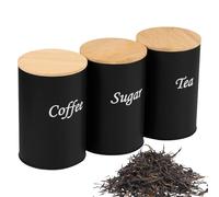 Coffee Container - 3 Pieces Airtight Large Volume Food Storage Jar | Sugar Container for Coffee Bar - For Sweets Oatmeal Flour Milk Powder Salt Kitchen Worktop Counter Café Office