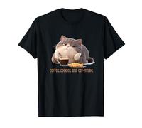 Coffee, Cookie, and Cat-titude Cozy Design T-Shirt