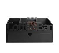 Coffee Counter Organizer, Wooden Storage Basket with Syrup Drawer | Divided Organizer Holder for Business, Restaurants, Home, Apartments