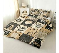 Coffee Coverless Duvet 180x200 4.5 Tog Vintage Patchwork Quilt