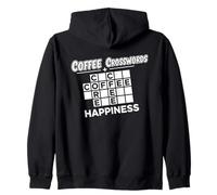 Coffee Crosswords + Happiness Design for Puzzle and Caffeine Zip Hoodie