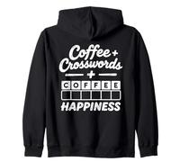 Coffee Crosswords + Happiness Design for Puzzle and Caffeine Zip Hoodie