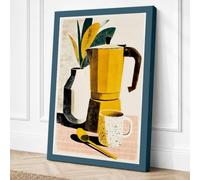 Coffee Culture Collage Canvas Wall Art Print 36x24 Inch (91 x 61 cm)